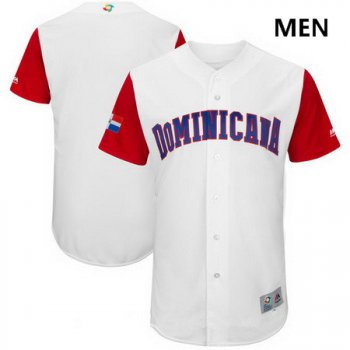 Men's Dominican Republic Baseball Majestic White 2017 World Baseball Classic Custom Team Jersey