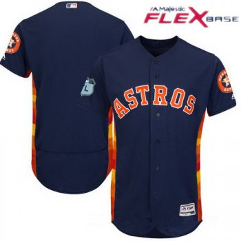 Men's Houston Astros Majestic Navy Blue 2017 Spring Training Authentic Flex Base Stitched MLB Custom Jersey