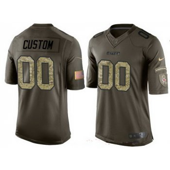 Men's Kansas City Chiefs Custom Olive Camo Salute To Service Veterans Day NFL Nike Limited Jersey