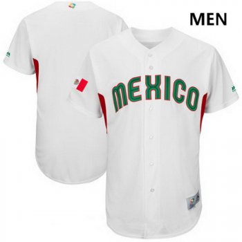 Men's Mexico Baseball Majestic White 2017 World Baseball Classic Custom Team Jersey