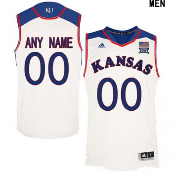 Men's Kansas Jayhawks Custom Adidas College Basketball Authentic Jersey - White