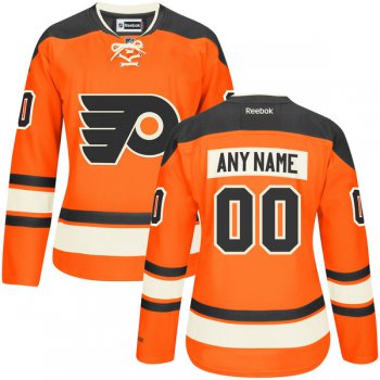 Women's Philadelphia Flyers Orange Alternate Custom Stitched NHL Reebok Hockey Jersey