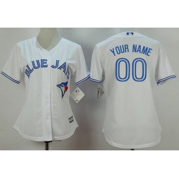 Women's Toronto Blue Jays Customized White Home 2015 MLB Cool Base Jersey