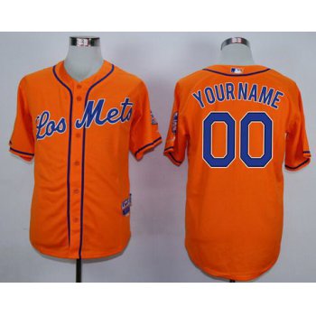 Youth New York Mets Customized Los Orange MLB Cool Base Jersey