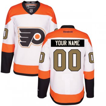 Youth Philadelphia Flyers White Third 50th Gold Custom Stitched NHL Reebok Hockey Jersey