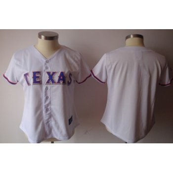 Women's Texas Rangers Customized White With Blue Jersey