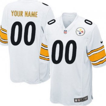 Kids' Nike Pittsburgh Steelers Customized White Game Jersey