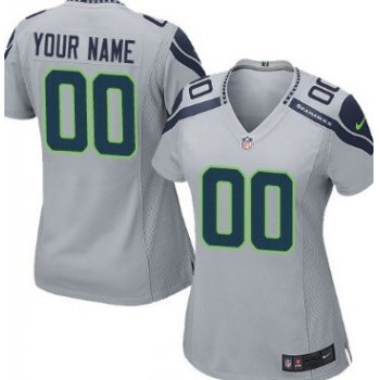 Women's Nike Seattle Seahawks Customized Gray Limited Jersey