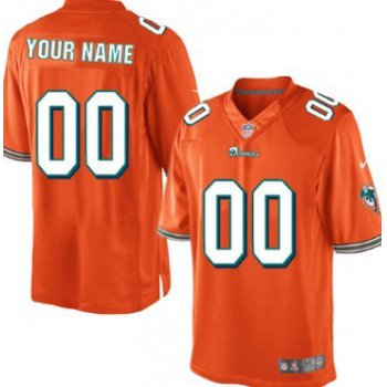 Kids' Nike Miami Dolphins Customized Orange Limited Jersey