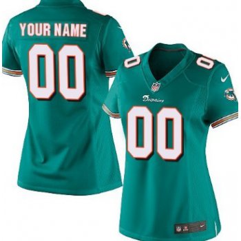 Women's Nike Miami Dolphins Customized Green Game Jersey