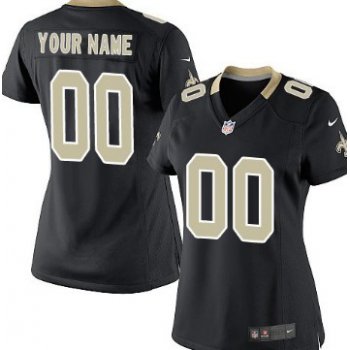 Women's Nike New Orleans Saints Customized Black Game Jersey