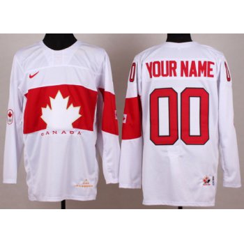 2014 Olympics Canada Mens Customized White Jersey