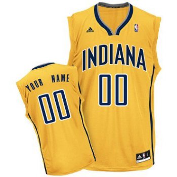 Mens Indiana Pacers Customized Yellow Jersey