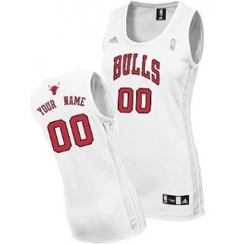 Womens Chicago Bulls Customized White Jersey