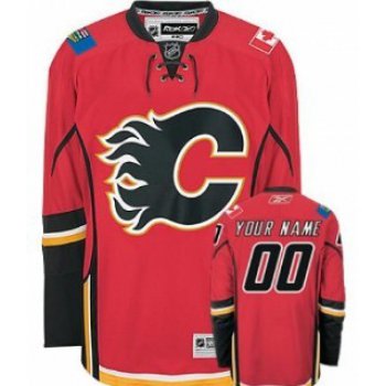 Calgary Flames Mens Customized Red Jersey
