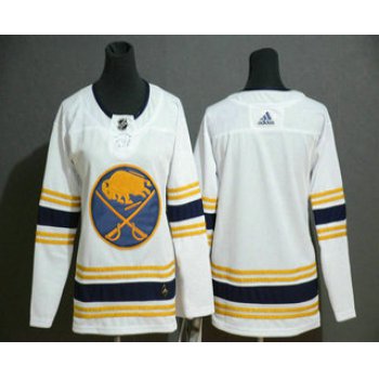 Youth Buffalo Sabres Blank White With Gold 50th Anniversary Adidas Stitched NHL Jersey