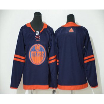 Youth Edmonton Oilers Blank Navy Blue 50th Anniversary Adidas Stitched NHL Jersey