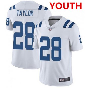 Youth indianapolis colts #28 jonathan taylor white stitched nike jersey
