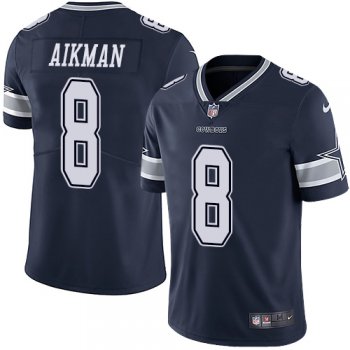 Cowboys #8 Troy Aikman Navy Blue Team Color Youth Stitched Football Vapor Untouchable Limited Jersey