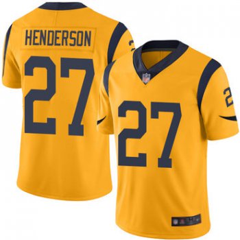 Rams #27 Darrell Henderson Gold Youth Stitched Football Limited Rush Jersey