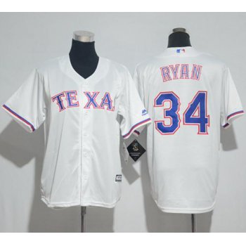 Rangers #34 Nolan Ryan White Cool Base Stitched Youth Baseball Jersey