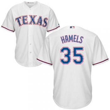 Rangers #35 Cole Hamels White Cool Base Stitched Youth Baseball Jersey