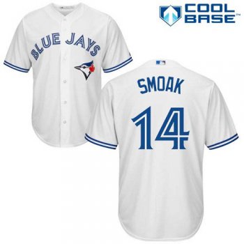 Blue Jays #14 Justin Smoak White Cool Base Stitched Youth Baseball Jersey