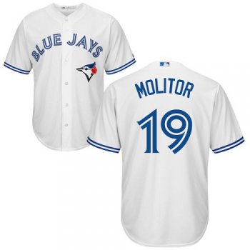 Blue Jays #19 Paul Molitor White Cool Base Stitched Youth Baseball Jersey
