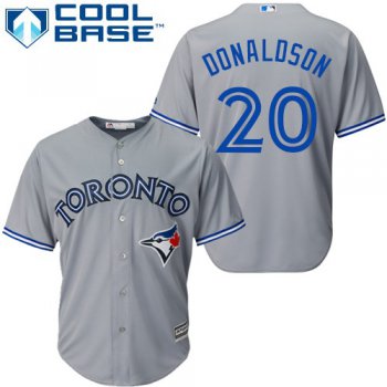 Blue Jays #20 Josh Donaldson Grey Cool Base Stitched Youth Baseball Jersey