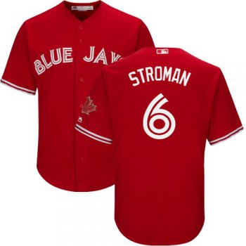 Blue Jays #6 Marcus Stroman Red Cool Base Canada Day Stitched Youth Baseball Jersey