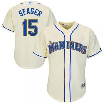 Mariners #15 Kyle Seager Cream Cool Base Stitched Youth Baseball Jersey
