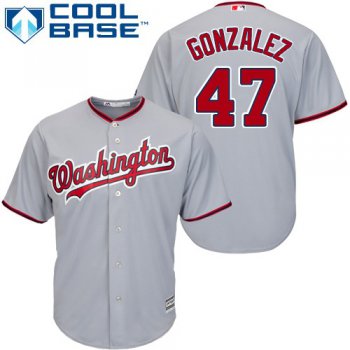 Nationals #47 Gio Gonzalez Grey Cool Base Stitched Youth Baseball Jersey