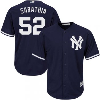Yankees #52 C.C. Sabathia Navy blue Cool Base Stitched Youth Baseball Jersey