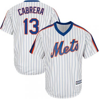 Mets #13 Asdrubal Cabrera White(Blue Strip) Alternate Cool Base Stitched Youth Baseball Jersey