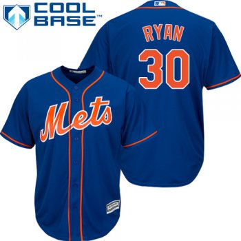 Mets #30 Nolan Ryan Blue Cool Base Stitched Youth Baseball Jersey