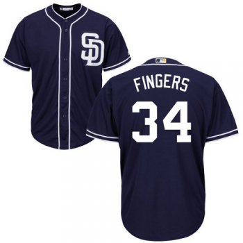 Padres #34 Rollie Fingers Navy blue Cool Base Stitched Youth Baseball Jersey