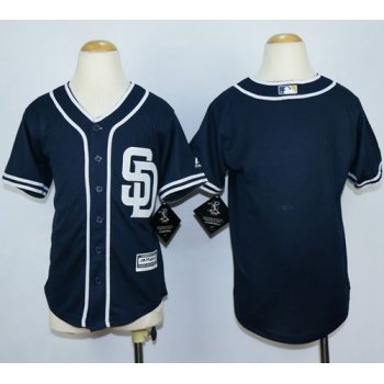 Padres Blank Navy Blue Alternate 1 Stitched Youth Baseball Jersey