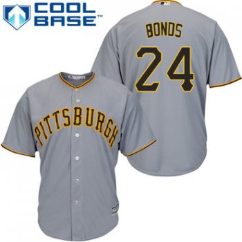 Pirates #24 Barry Bonds Grey Cool Base Stitched Youth Baseball Jersey