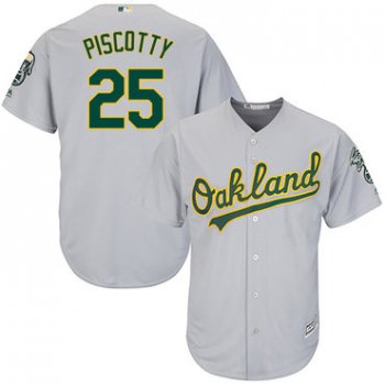 Athletics #25 Stephen Piscotty Grey Cool Base Stitched Youth Baseball Jersey