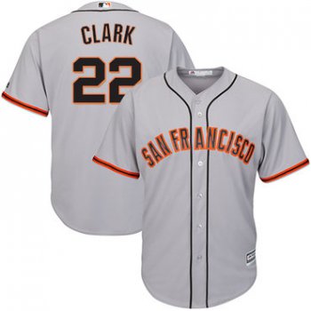 Giants #22 Will Clark Grey Road Cool Base Stitched Youth Baseball Jersey
