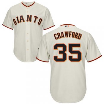 Giants #35 Brandon Crawford Cream Cool Base Stitched Youth Baseball Jersey