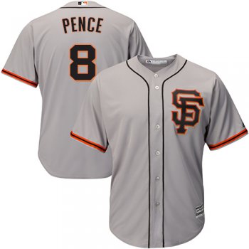 Giants #8 Hunter Pence Grey Road 2 Cool Base Stitched Youth Baseball Jersey