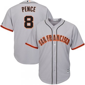 Giants #8 Hunter Pence Grey Road Cool Base Stitched Youth Baseball Jersey