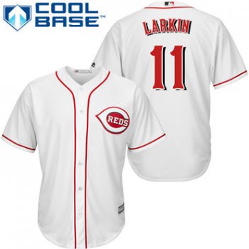 Reds #11 Barry Larkin White Cool Base Stitched Youth Baseball Jersey