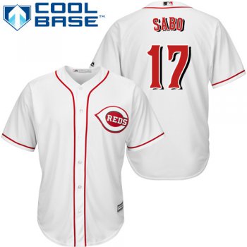 Reds #17 Chris Sabo White Cool Base Stitched Youth Baseball Jersey