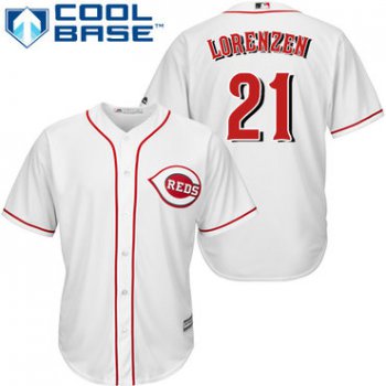 Reds #21 Michael Lorenzen White Cool Base Stitched Youth Baseball Jersey