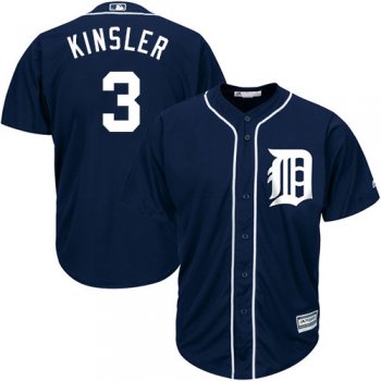 Tigers #3 Ian Kinsler Navy Blue Cool Base Stitched Youth Baseball Jersey