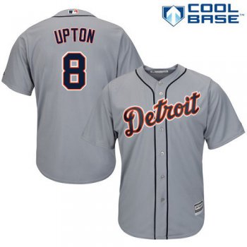 Tigers #8 Justin Upton Grey Cool Base Stitched Youth Baseball Jersey