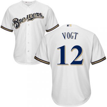 Brewers #12 Stephen Vogt White Cool Base Stitched Youth Baseball Jersey