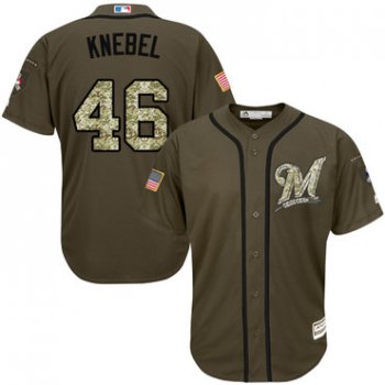 Brewers #46 Corey Knebel Green Salute to Service Stitched Youth Baseball Jersey